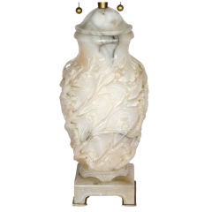Carved Alabaster Lamp By Marbro Lamp Company