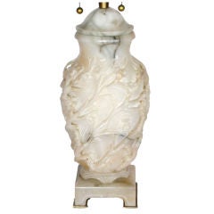 Carved Alabaster Lamp By Marbro Lamp Company