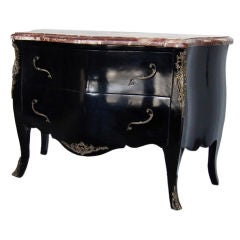 Louis XV Style Ebonized Serpentine Commode