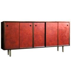 Leather And Rosewood Dunbar Credenza
