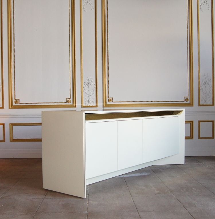 Canadian Ivory Lacquer and Brass Buffet by Rougier For Sale