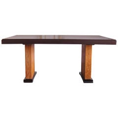 Paul Frankl Oak And Combed Wood Base Dining Table