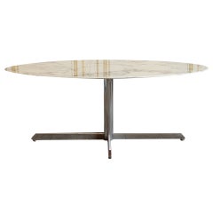 Chrome and Marble Dining Table by Florence Knoll