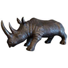 Bronze Rhino Sculpture