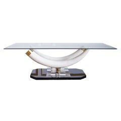 Faux Horn and Lucite Coffee Table