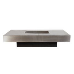 Black Laminate and Brushed Steel Coffee Table