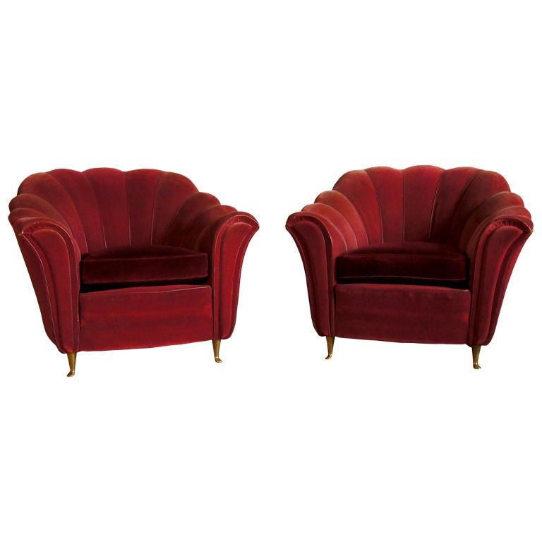 Pair of Art Deco Italian Club Chairs