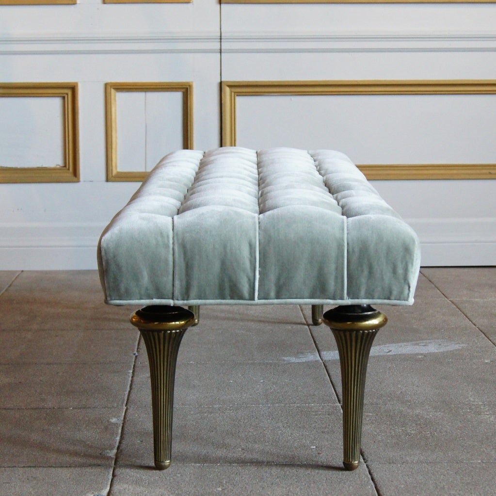 bench with brass legs