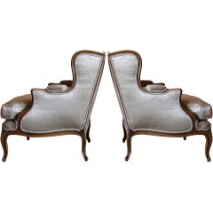 Pair of Louis XV Style Bergeres, 1940's, France