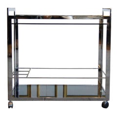 Chrome and Glass Bar Cart
