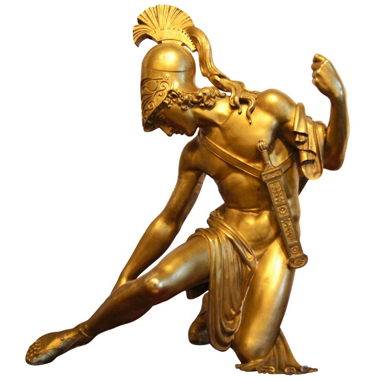 Gilt Bronze Warrior Figure after the Antique