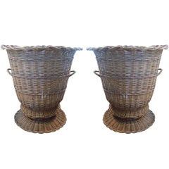 Pair Enormous Wicker Planters/Baskets