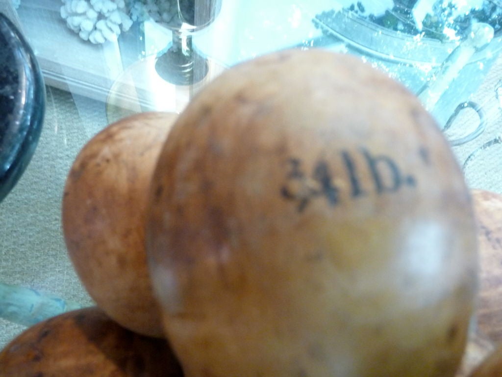 Grouping Of Nine 19th C. Wooden Dumbbells