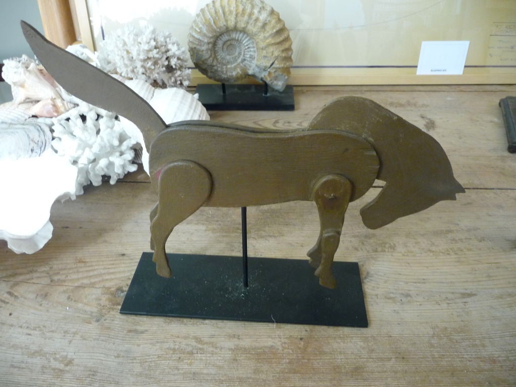 Folk Art Horse Toy On Stand