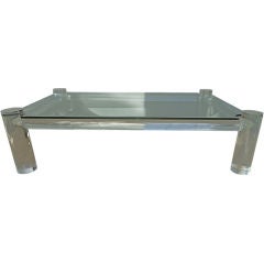 Massive Lucite And Glass Coffee Table
