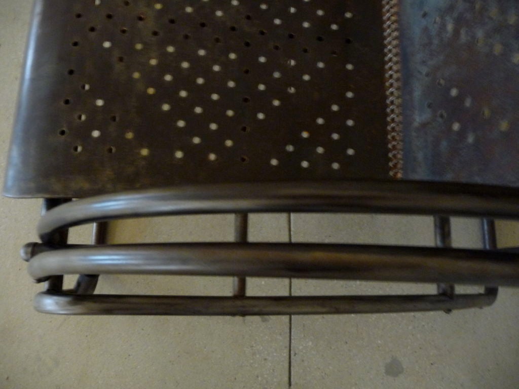 French Rare Pair Mom And Pop Steel Chairs