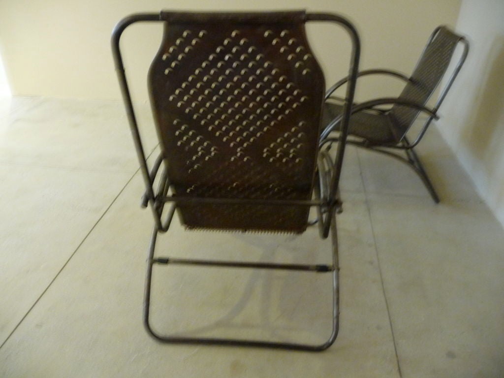20th Century Rare Pair Mom And Pop Steel Chairs