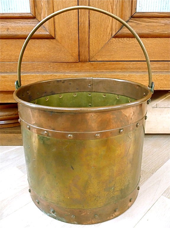 Wonderful Mixed Metal Bucket. Great Size For Kindling, Wastebasket, Or Planter.