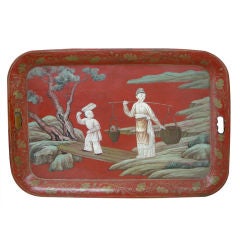 Large Hand Painted Tole Tray