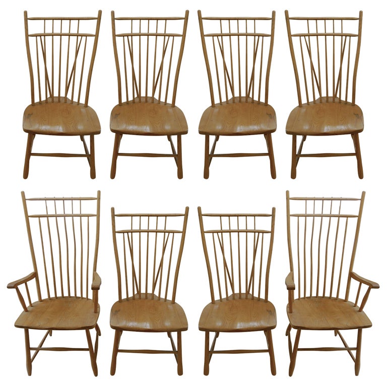 Set of Eight Windsor Dining Chairs