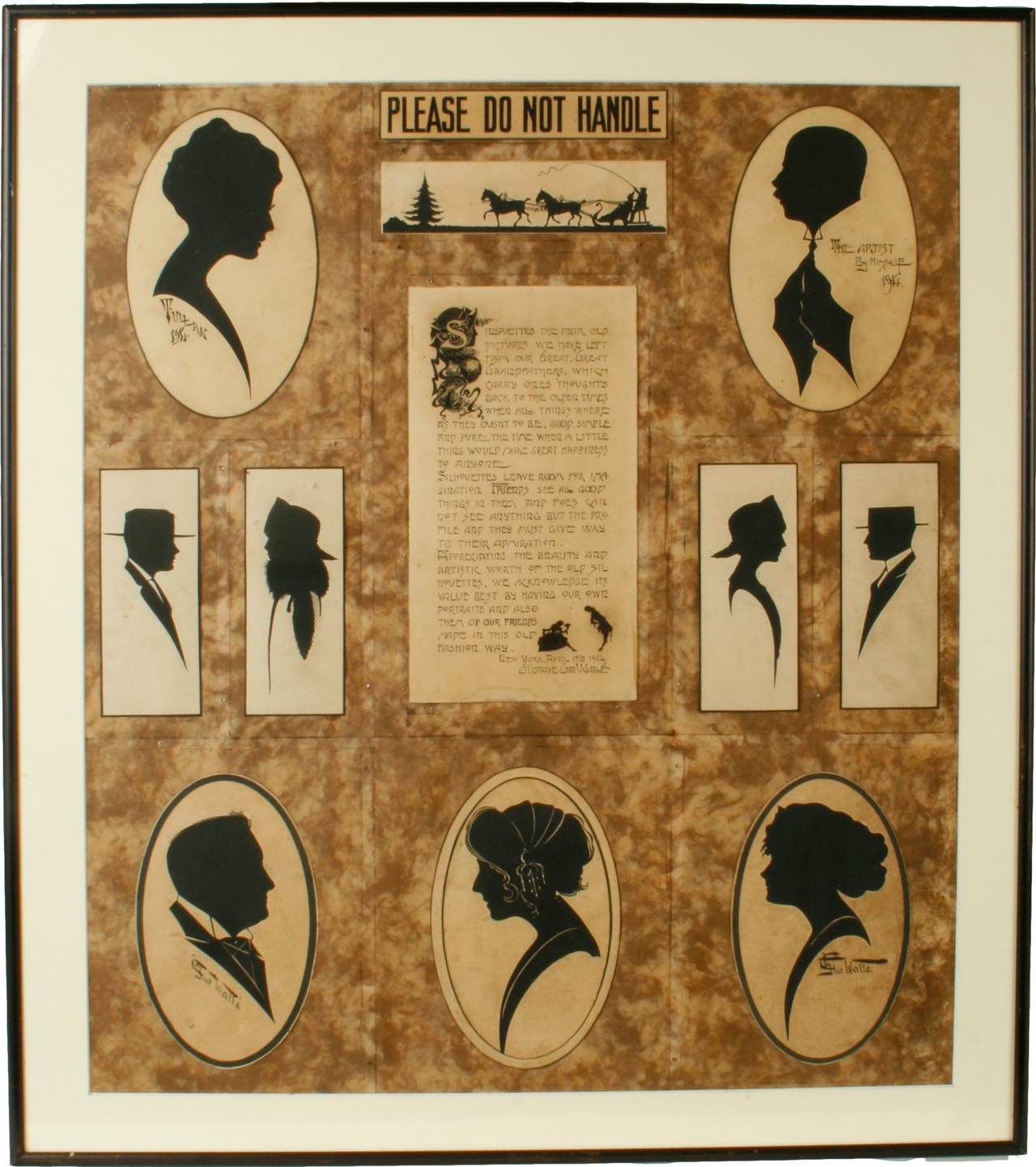 American Three Hand-Cut Promotional Posters by Silhouette Artist G. C. Walle, circa 1913