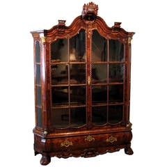 Dutch Rococo Ormolu-Mounted Burl Walnut Cabinet, Late 18th Century 3