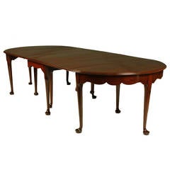 George II Mahogany Drop-Leaf Double D End Dining Table, circa 1730