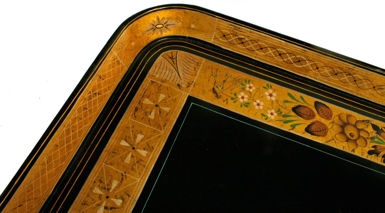 British Papier Mâché Tray with Later Custom Stand English, Early 19th Century