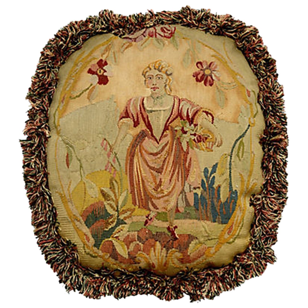 19th Century Aubusson Pillow