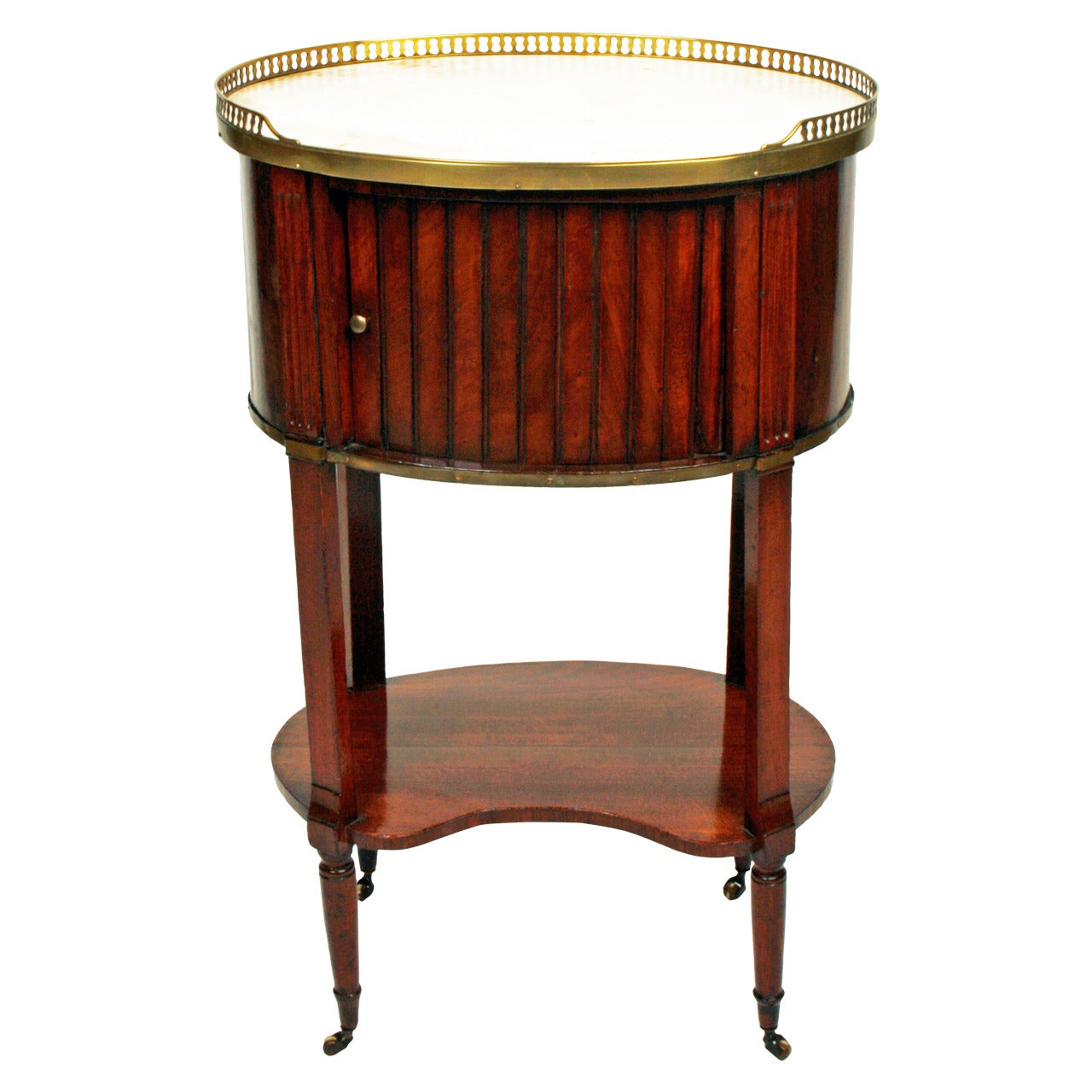 Directoire Oval Tambour Fronted Nightstand, circa 1790