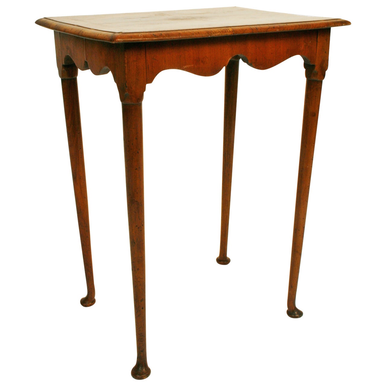 Queen Anne Style Burled Walnut Table, Late 19th Century