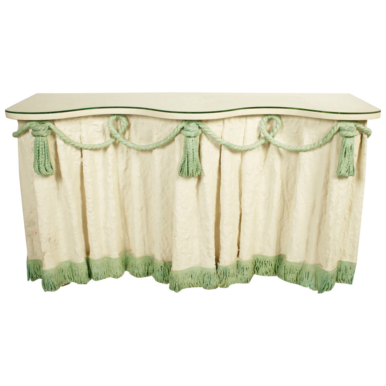 Plaster and Fabric Draped Credenza, Mid-20th Century