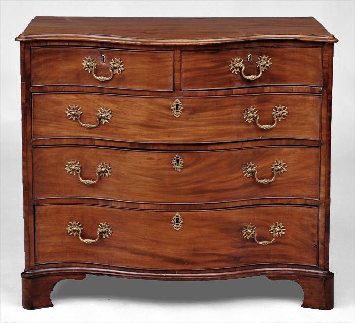George III Mahogany Serpentine-fronted Chest Of Drawers