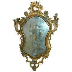 Venetian Etched Gilt Wood Mirror