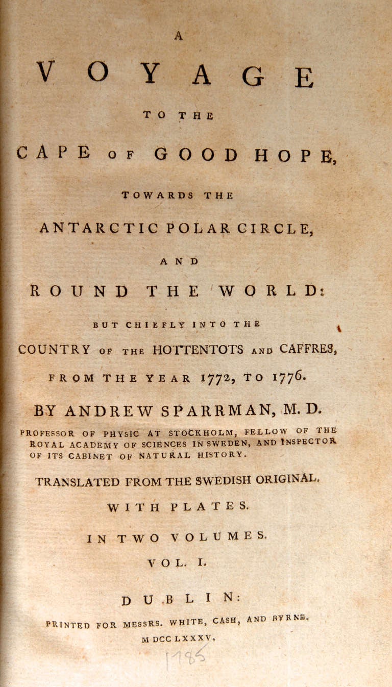18th Century and Earlier Voyage to the Cape of Good Hope, First Edition, c1785 For Sale
