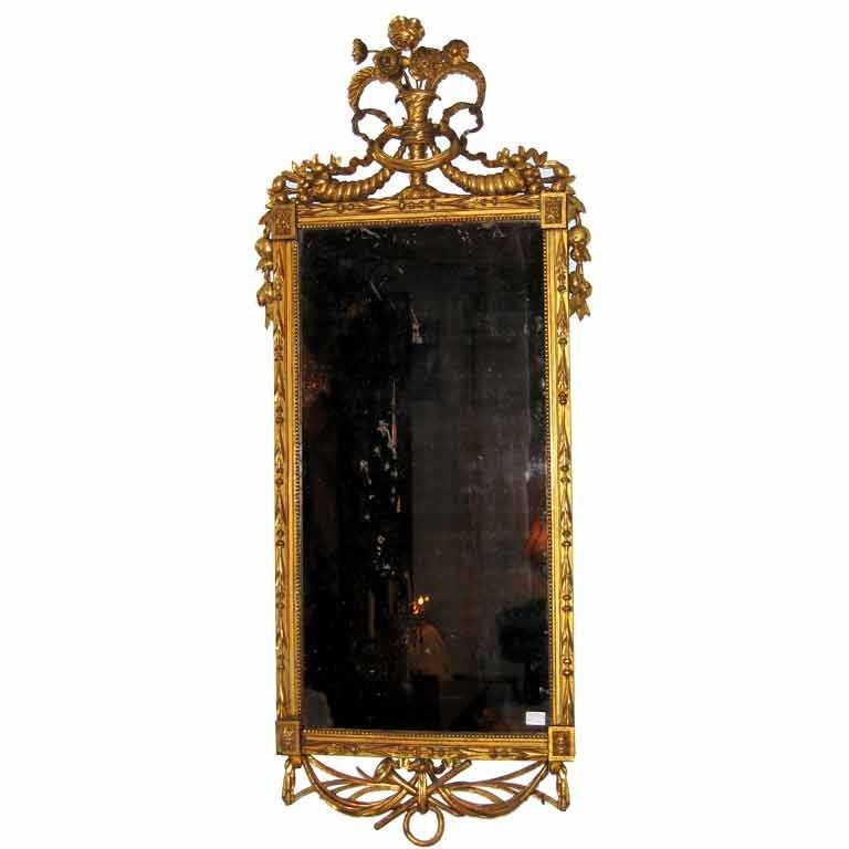 Italian Carved and Gilt Decorated Mirror, c1790