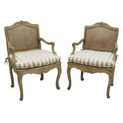 Pair of Regence Painted Fauteuil