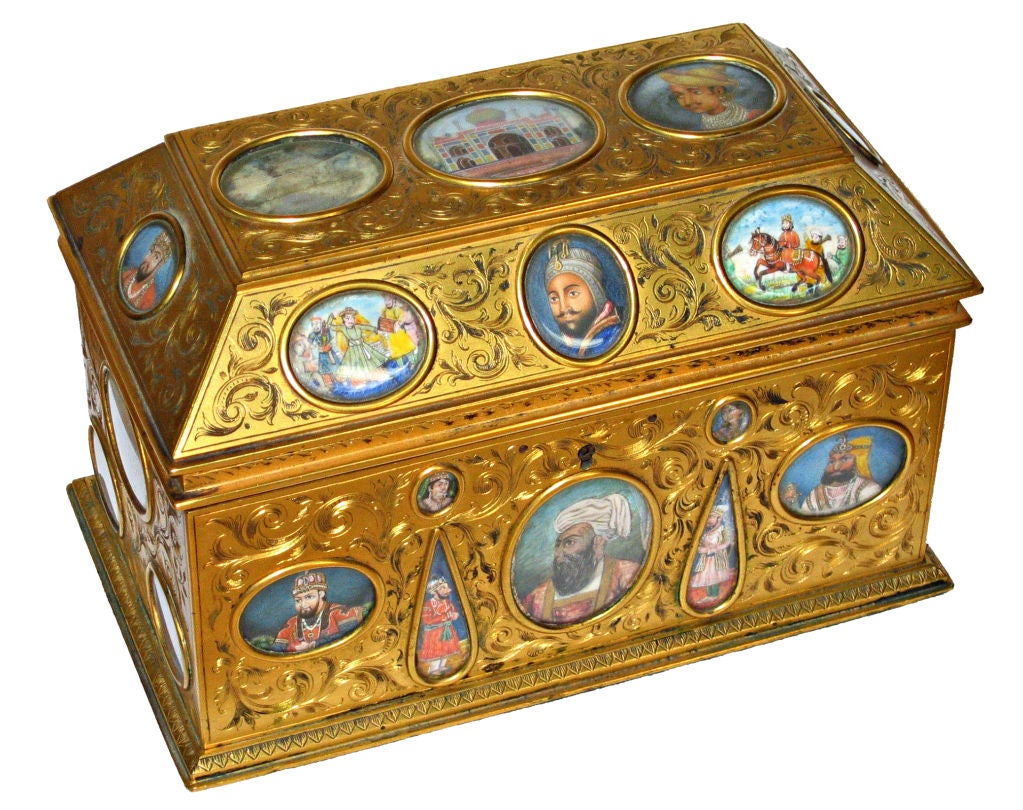 Anglo-Indian Perfume Box with Ivory Portraits