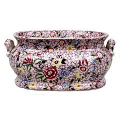 Transfer Printed and Hand-Painted, Ironstone Foot Bath, circa 1880