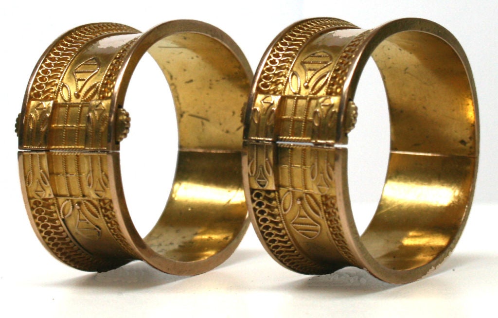 Victorian Pair of Gold Cuffs