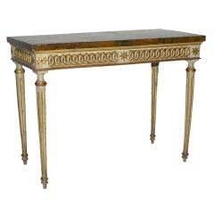 Italian Neoclassical Gilt and Paint Decorated Console Table