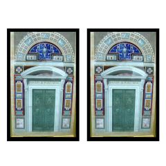 Pair of Hand Colored 18th Century Engravings of Vatican Doors 4