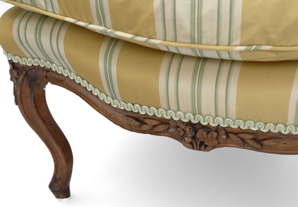 Louis XV French Walnut Bergère, c1750