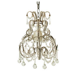 Small French Crystal Chandelier, c1920