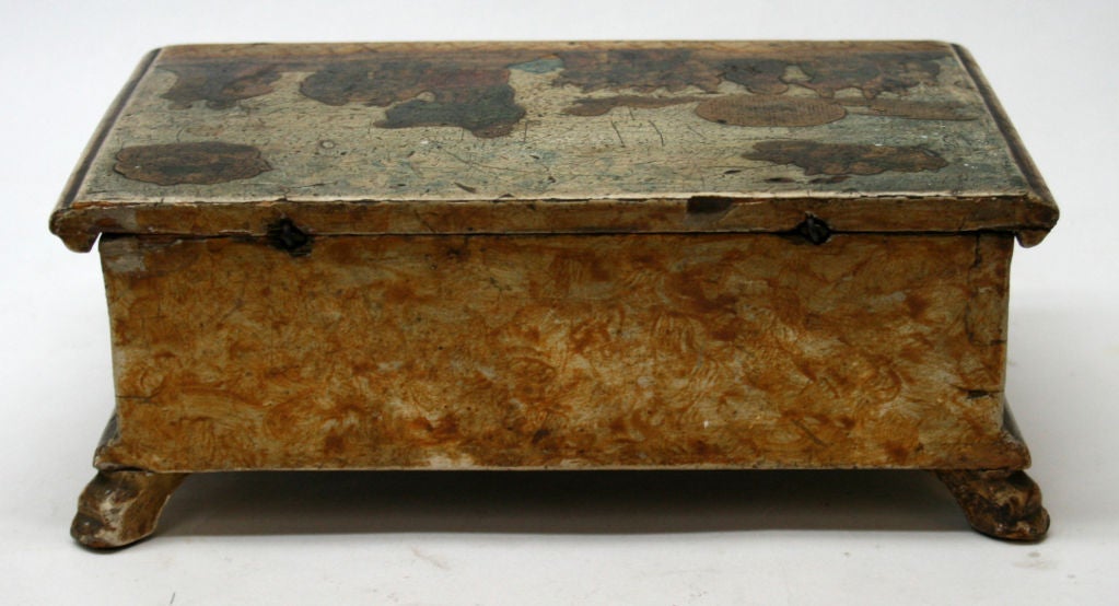 Italienische Lacca Povera-Schachtel, venezianisch, um 1750 (Rokoko) im Angebot