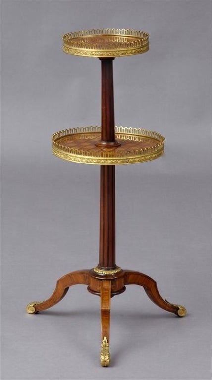 French Louis XVI Transitional Parquetry Inlaid Tricoteuse, c1800 For Sale