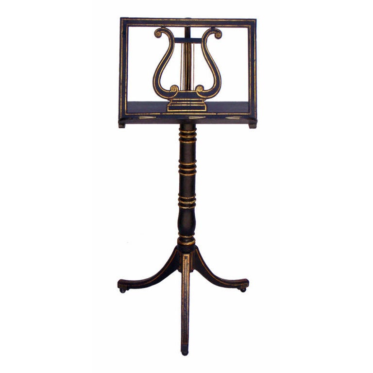Regency Painted and Gilt Decorated Music Stand, circa 1810