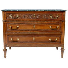 Louis XVI Carved Walnut Commode, c1780