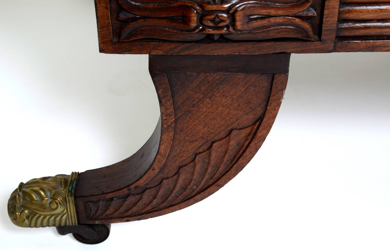 Scottish Regency Carved Rosewood Recamier Attributed to Wm Trotter, c1820 3