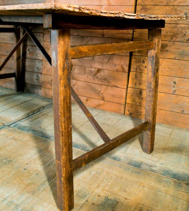 rustic wooden folding table